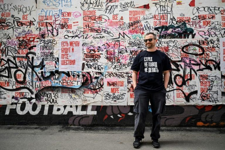 Many have left but Besov plans to stay in Russia and continue his art as long as he can