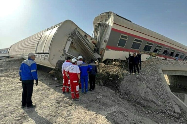 The train was travelling between the Iranian cities of Mashhad and Yazd with 348 passengers on board when it careered off the tracks