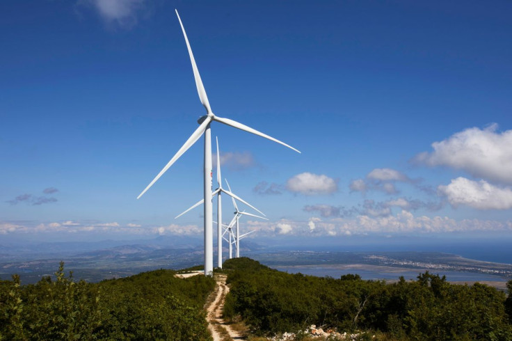 Wind turbines of the Mozura wind farm are seen in Ulcinj, Montenegro, June 18, 2020.