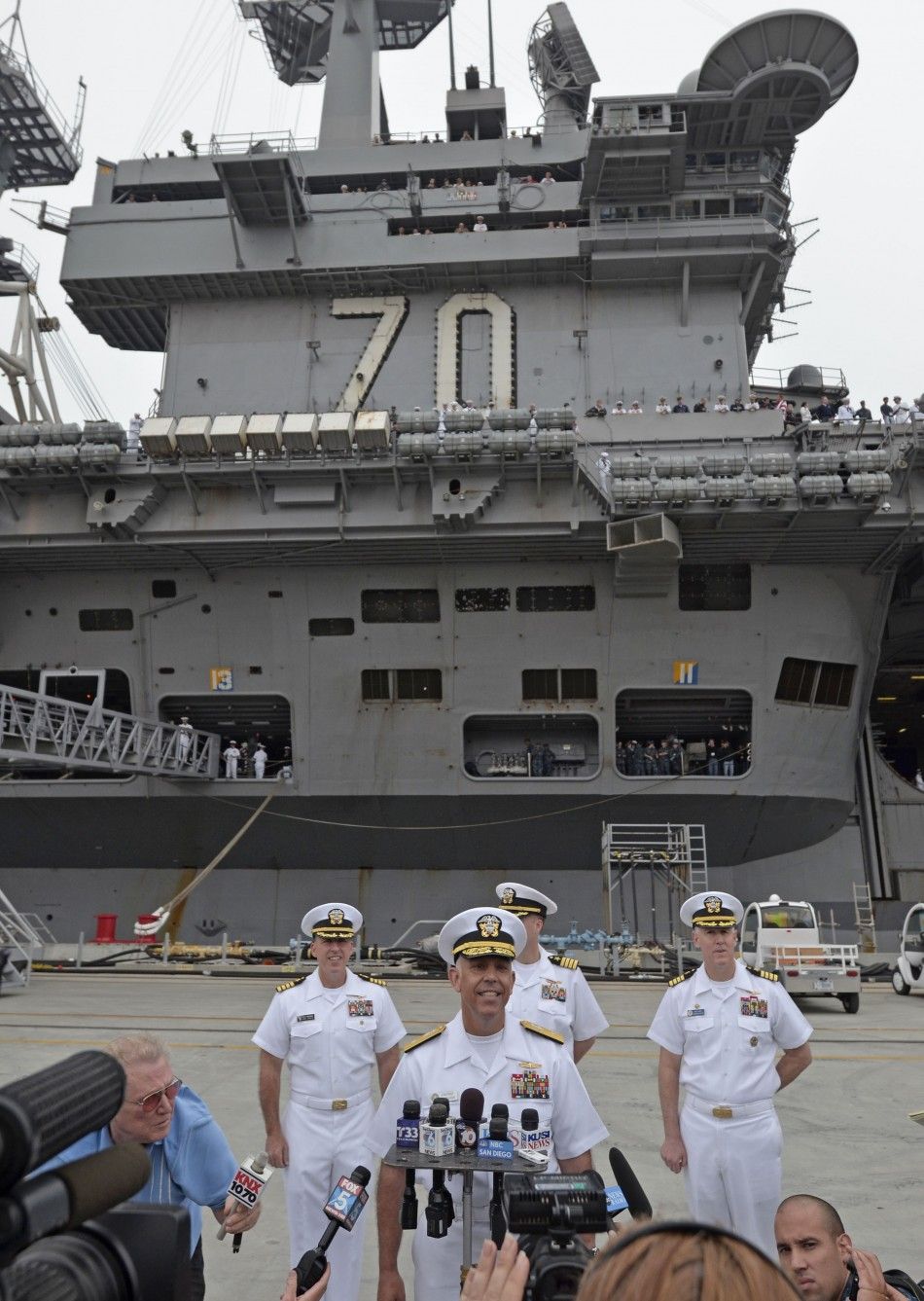 College Basketball on the deck of Bin Laden buriel warship