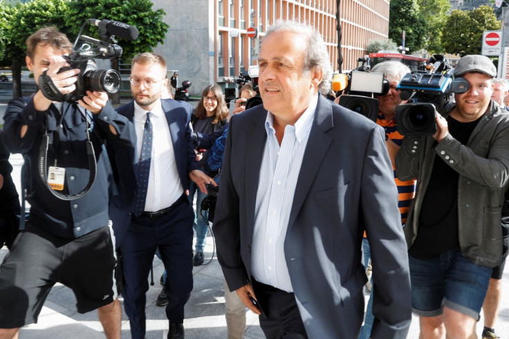 Former UEFA President Michel Platini arrives in front of the Swiss Federal Criminal Court (Bundesstrafgericht) in Bellinzona, Switzerland June 8, 2022. 