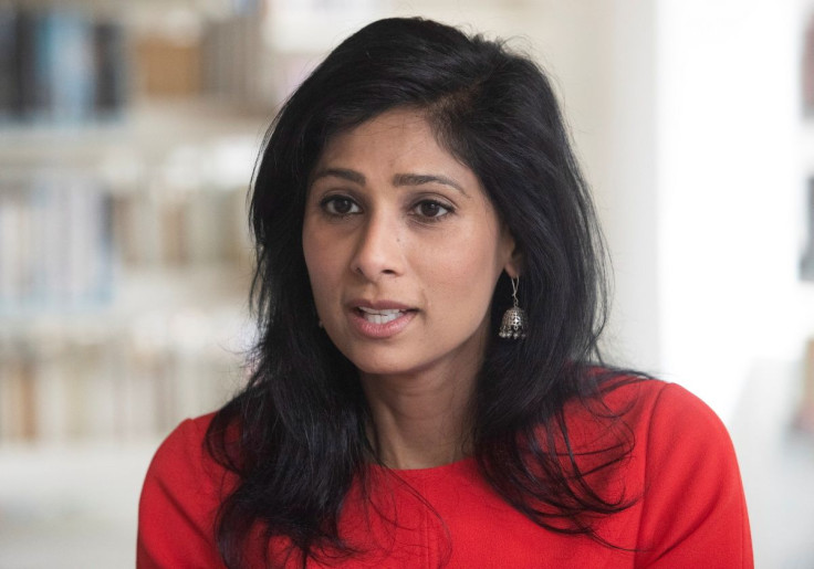 Economic Counsellor and Director of the Research Department at the International Monetary Fund (IMF) Gita Gopinath speaks during an interview with Reuters in the Alpine resort of Davos, Switzerland May 23, 2022.