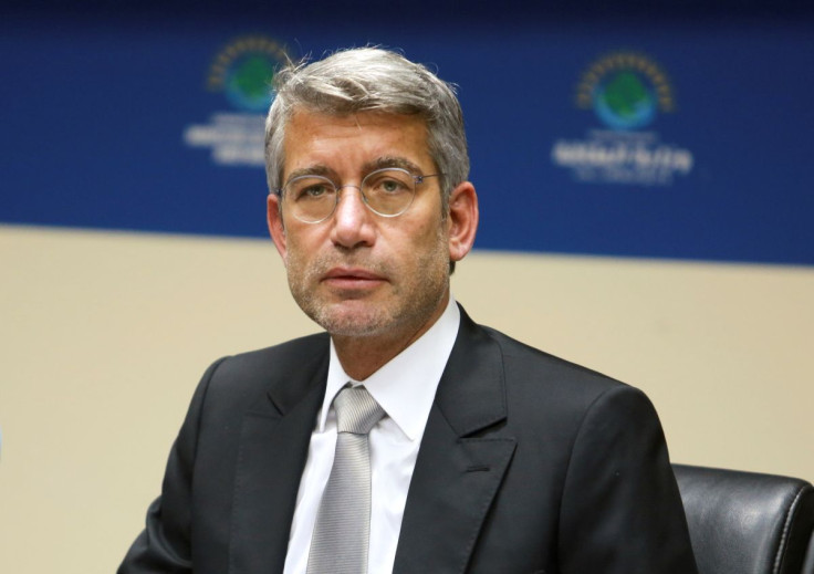 Lebanon's newly appointed Energy Minister Walid Fayad looks on during a handover ceremony in Beirut, Lebanon September 13, 2021.