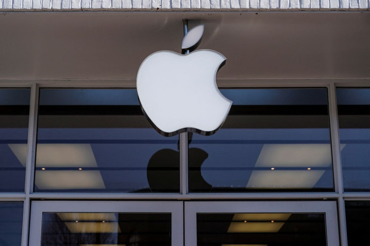 Logo of an Apple store is seen in Washington, U.S., January 27, 2022. 