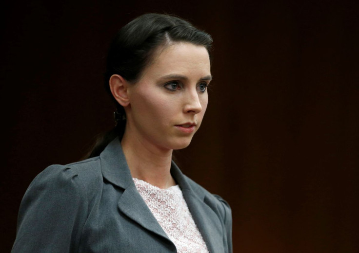 Former gymnast Rachael Denhollander makes a statement during the sentencing hearing of Larry Nassar, a former team USA Gymnastics doctor who pleaded guilty in November 2017 to sexual assault charges, in the Eaton County Court in Charlotte, Michigan, U.S.