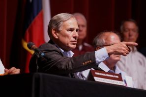 Governor Greg Abbott addresses members of the media during a news conference days after a gunman killed 19 children and two teachers at Robb Elementary School in Uvalde, Texas, U.S. May 27, 2022.  