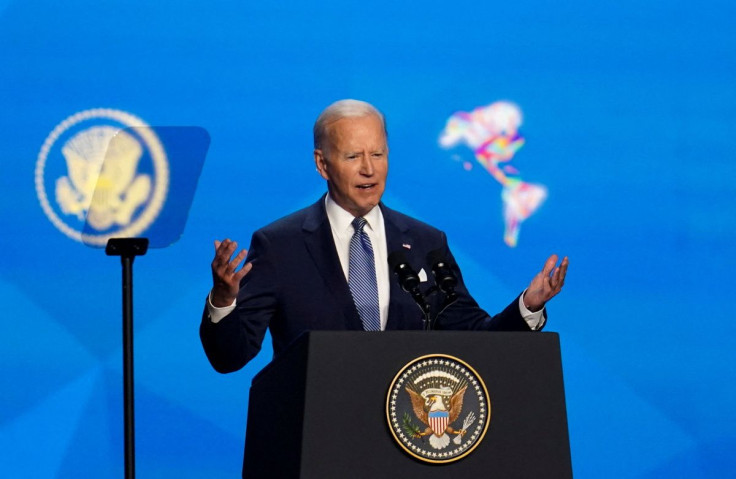 U.S. President Joe Biden speaks during the ninth Summit of the Americas, in Los Angeles, California, U.S. June 8, 2022.