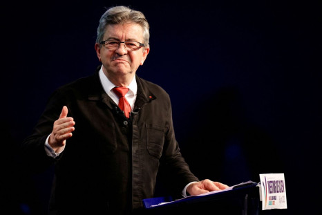 Jean-Luc Melenchon, leader of French far-left opposition party La France Insoumise (France Unbowed), member of Parliament and leader of left-wing coalition New Ecologic and Social People's Union (NUPES), attends a campaign meeting ahead of France's parlia