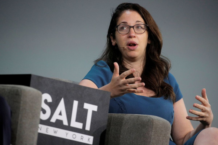 Karen Karniol-Tambour, Co-Chief Investment Officer-Sustainability at Bridgewater Associates LP, speaks during the Skybridge Capital SALT New York 2021 conference in New York City, U.S., September 14, 2021.