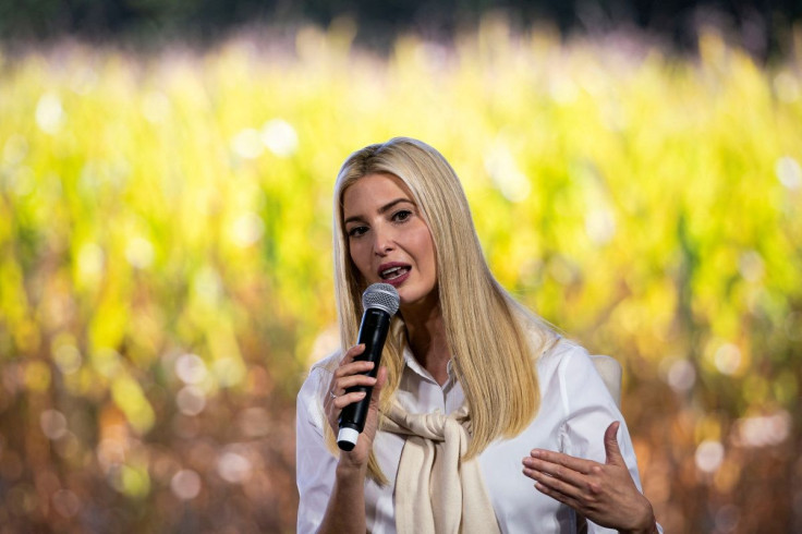 Then-White House Senior Adviser Ivanka Trump speaks during a campaign event for U.S. President Donald Trump, not pictured, in Dallas, North Carolina, U.S., October 1, 2020. 