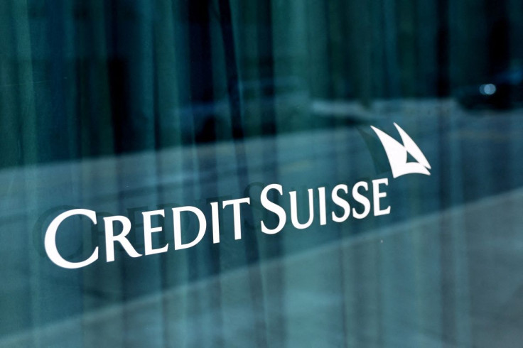 A logo is pictured on the Credit Suisse bank in Geneva, Switzerland, June 9, 2022.