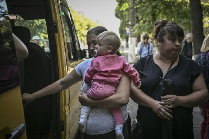Civilians were evacuated from the city of Sloviansk amid Russian bombardment of the eastern region