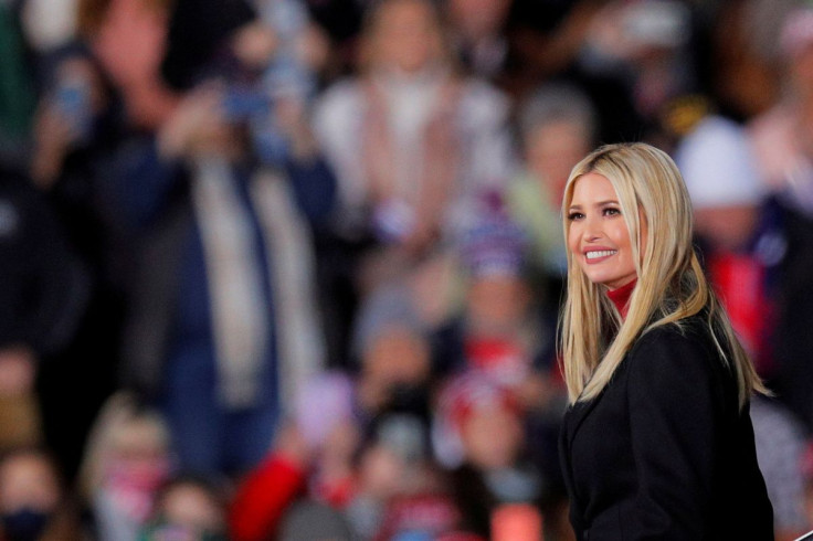 White House Senior Advisor Ivanka Trump leaves the stage during a campaign for Republican Senator Kelly Loeffler on the eve of the run-off election to decide both of Georgia's Senate seats, in Dalton, Georgia, U.S., January 4, 2021.  