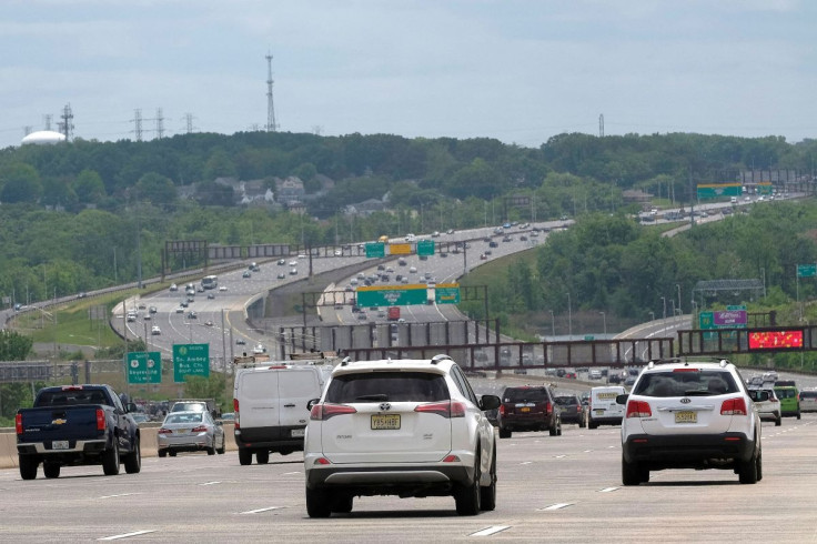 People drive along the Governor Alfred E. Driscoll Bridge at the start of the Memorial Day weekend, under rising gas prices and record inflation, in Keasbey, New Jersey, U.S., May 27, 2022.  