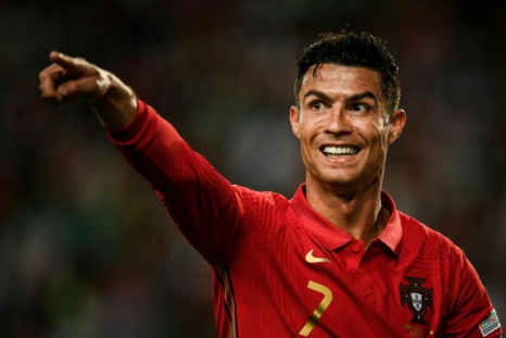 Footballer Cristiano Ronaldo gestures during a match between Portugal and Switzerland in Lisbon on June 5, 2022