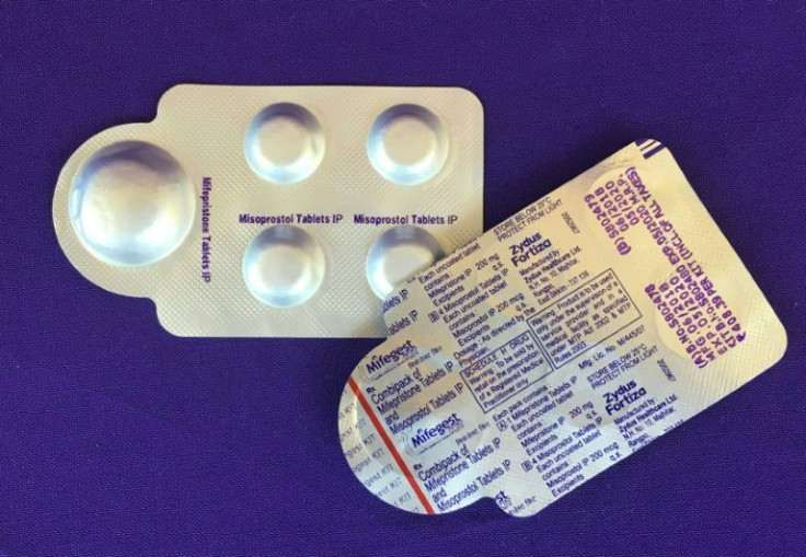 Mifepristone (L) and misoprostol (R), also known as abortion pills