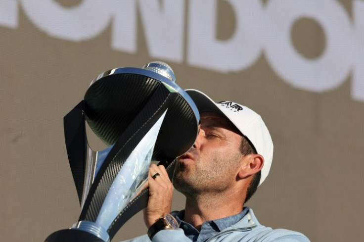 South Africa's Charl Schwartzel celebrates victory in the LIV Golf Invitational London