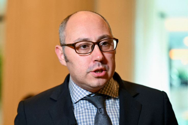 Ukrainian Deputy Foreign Minister Dmytro Senik speaks to Reuters at the 19th Shangri-La Dialogue in Singapore June 12, 2022. 