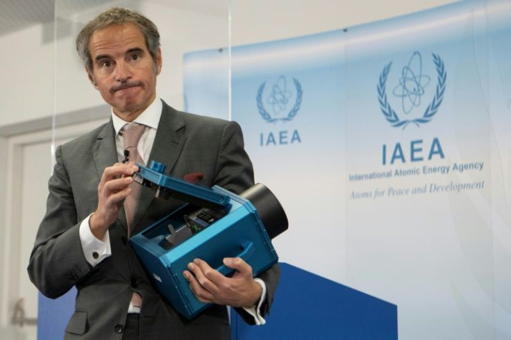 IAEA Director-General Rafael Grossi in December 2021 showed one of the surveillance cameras placed in Iran's nuclear facilities; the removal of 27 cameras by Iran in June 2022 was a 'serious move,' he said