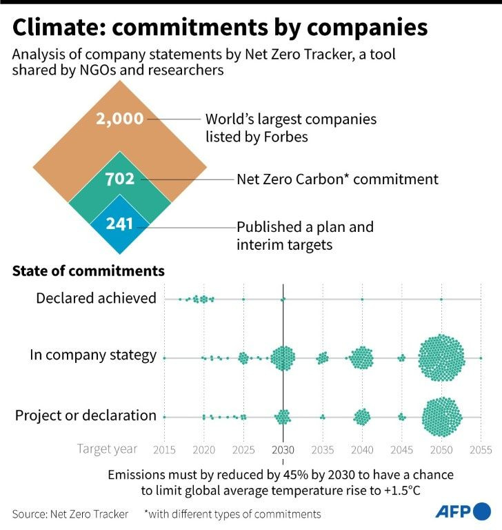 Climate: companies' emission reduction commitments