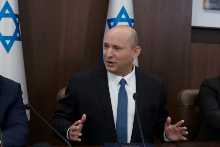 Israeli Prime Minister Naftali Bennett chairs the weekly cabinet meeting in Jerusalem, on June 12, 2022