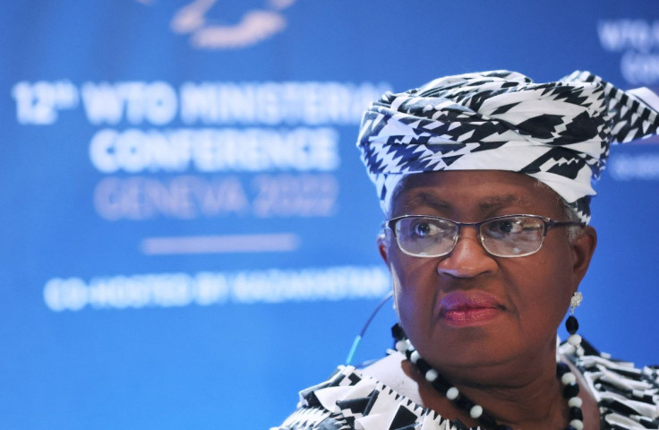 World Trade Organization (WTO) Director-General Ngozi Okonjo-Iweala attends a news conference  ahead of the Ministerial Conference (MC12) in Geneva, Switzerland, June 12, 2022. 