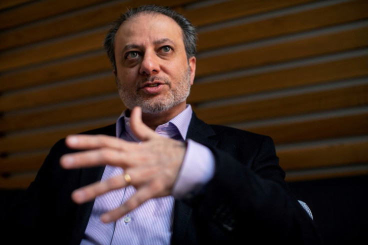 Former U.S. Attorney for the Southern District of New York Preet Bharara speaks during an interview with Reuters ahead of the release of his book "Doing Justice: A Prosecutors Thoughts on Crime, Punishment and the Rule of Law" in New York City, New York,