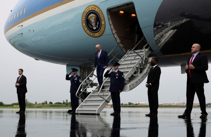 U.S. President Joe Biden arrives at Philadelphia International Airport, in Philadelphia, U.S., June 14, 2022. 