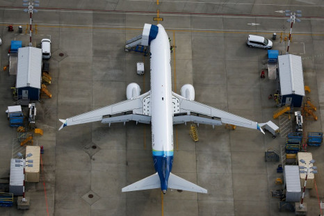 An aerial view of a Boeing 737 MAX airplane parked at King County International Airport-Boeing Field in Seattle, Washington, U.S, June 1, 2022.  