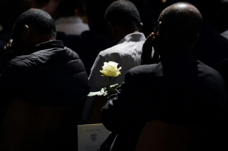 The names of the 72 people killed in the fire were read out at the memorial service