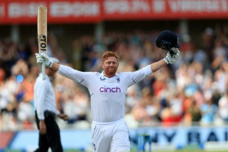 England's Jonny Bairstow celebrates after reaching his century in the win over New Zealand