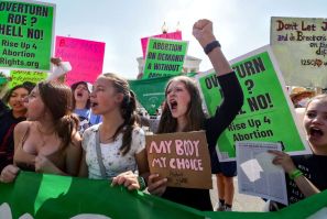 Supporters of reproductive rights demonstrate outside of the Supreme Court of the United States in Washington, U.S., June 13, 2022. 