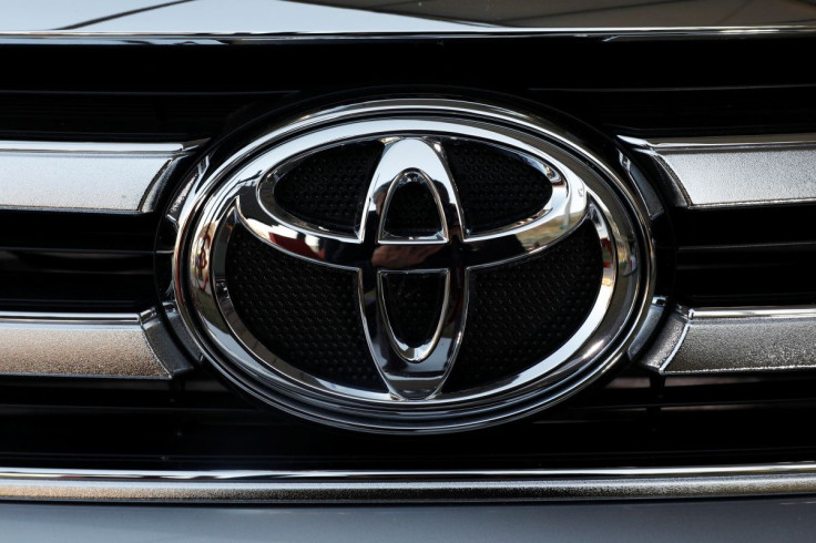 A Toyota Motor Corp. logo is seen on a car at the International Auto Show in Mexico City, Mexico November 23, 2017.