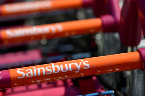 Branding is seen on a shopping trolley at a branch of the Sainsbury's supermarket in London, Britain, January 7, 2022. 