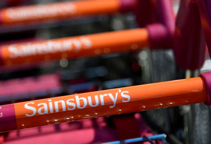 Branding is seen on a shopping trolley at a branch of the Sainsbury's supermarket in London, Britain, January 7, 2022. 