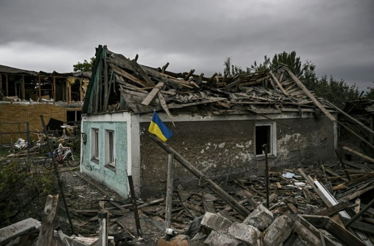 The strike which occurred in the early hours of Tuesday morning slammed into a street near the entrance to the town of Dobropillia, causing huge damage