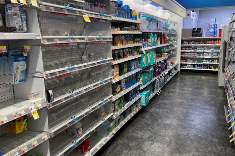 Empty infant formula shelves are seen at a Duane Reade store in New York, New York, U.S. June 6, 2022. 