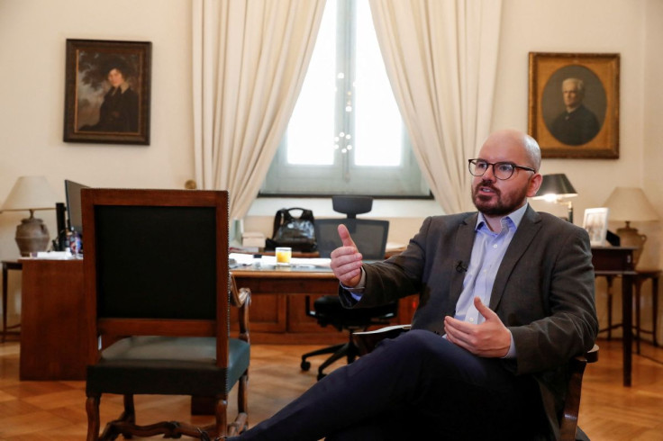 Chile's Minister Secretary General of the Presidency Giorgio Jackson speaks during an interview with Reuters at La Moneda presidential palace in Santiago, Chile June 10, 2022.
