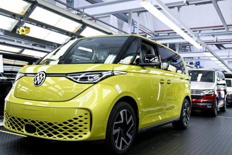 The fully electric VW ID Buzz, is pictured on a production line at a Volkswagen Commercial Vehicle plant in Hanover, Germany, June 16, 2022. 