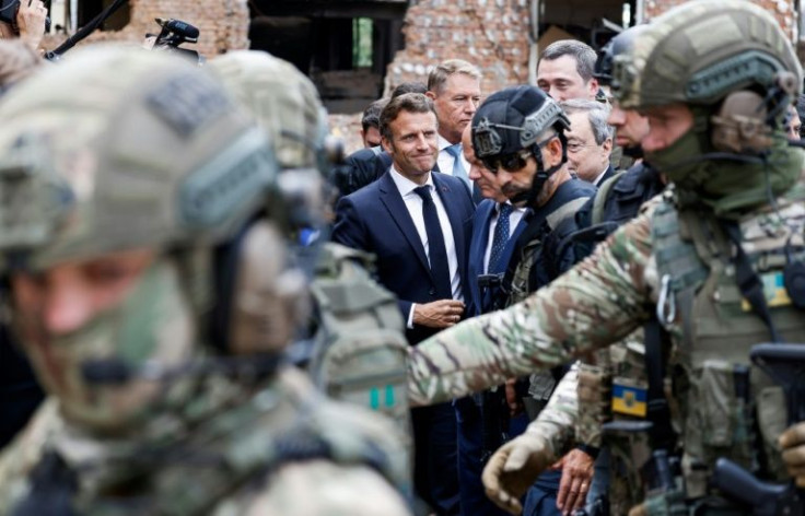French President Emmanuel Macron travelled to Kyiv on Thursday for the first time since the war began in Ukraine.