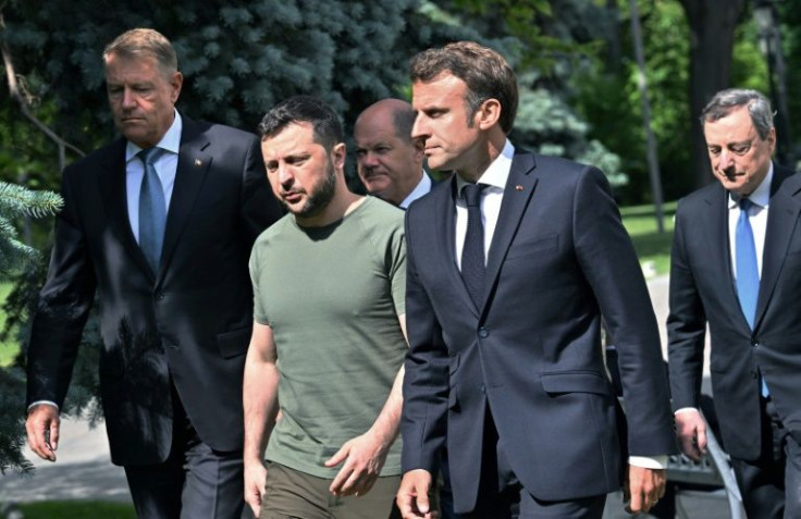 The day before the EU Commission's announcement the French, German, Italian and Romanian leaders had travelled to Kyiv to send a powerful symbol of support to Ukraine