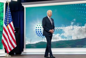 US President Joe Biden addresses the Major Economies Forum on Energy and Climate at the White House