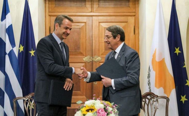 Greek Prime Minister Kyriakos Mitsotakis holds talks with Cyprus President Nicos Anastasiades on the latest war of words with Turkey