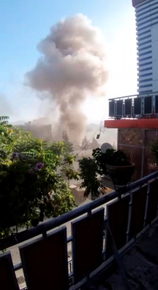 A view shows smoke rising as seen from a building in Kabul, Afghanistan June 18, 2022 in this still image obtained by Reuters from a social media video via REUTERS