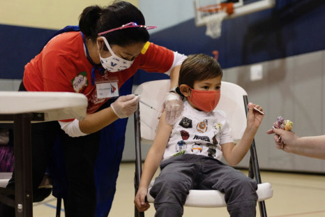 Andrew Antoniewicz, 5, receives the Pfizer-BioNTech coronavirus disease (COVID-19) vaccine in Lansdale, Pennsylvania, U.S., December 5, 2021. 