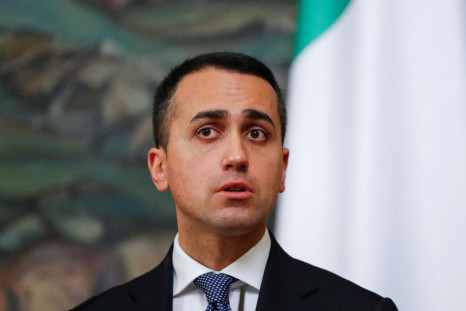 Italian Foreign Minister Luigi Di Maio speaks during a news conference following talks with his Russian counterpart Sergei Lavrov in Moscow, Russia February 17, 2022. 