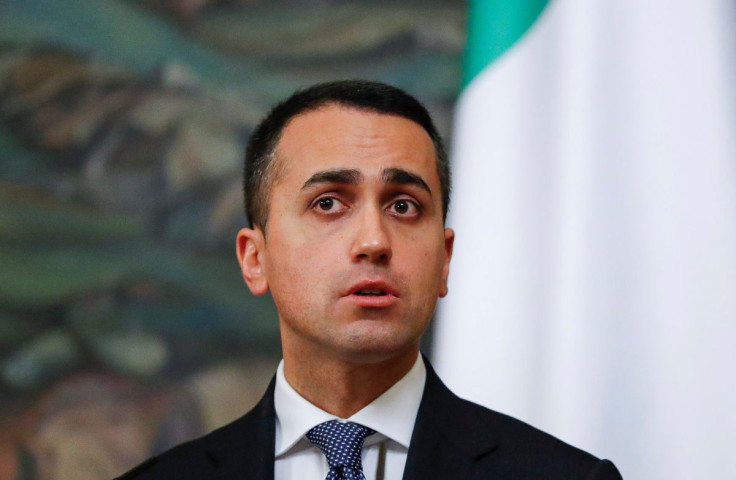 Italian Foreign Minister Luigi Di Maio speaks during a news conference following talks with his Russian counterpart Sergei Lavrov in Moscow, Russia February 17, 2022. 