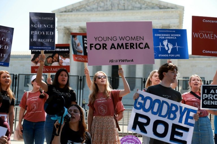 Anti-abortion protesters outside the US Supreme Court in Washington