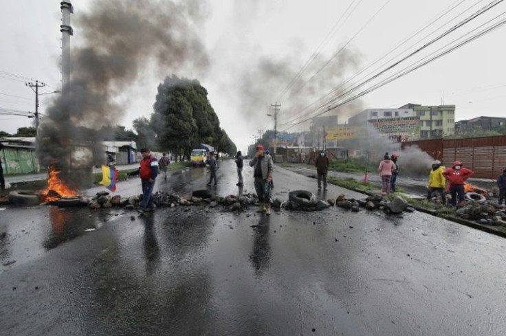 The Ecuadoran government says the economy has lost tens of millions of dollars due to the blockades