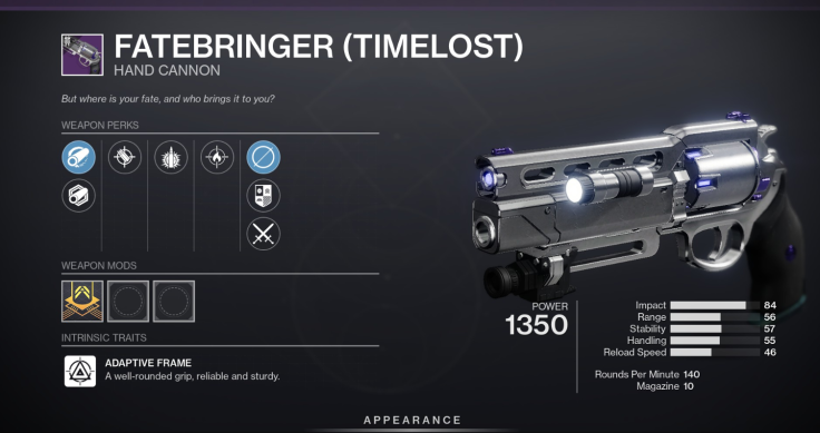 The curated Timelost Fatebringer roll from Master Vault of Glass